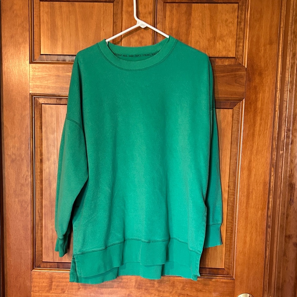 Aerie Vibrant Green Crew Neck Sweater